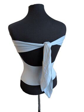 Baby Blue Sweetheart Strapless Corset Tube Top | Size Small